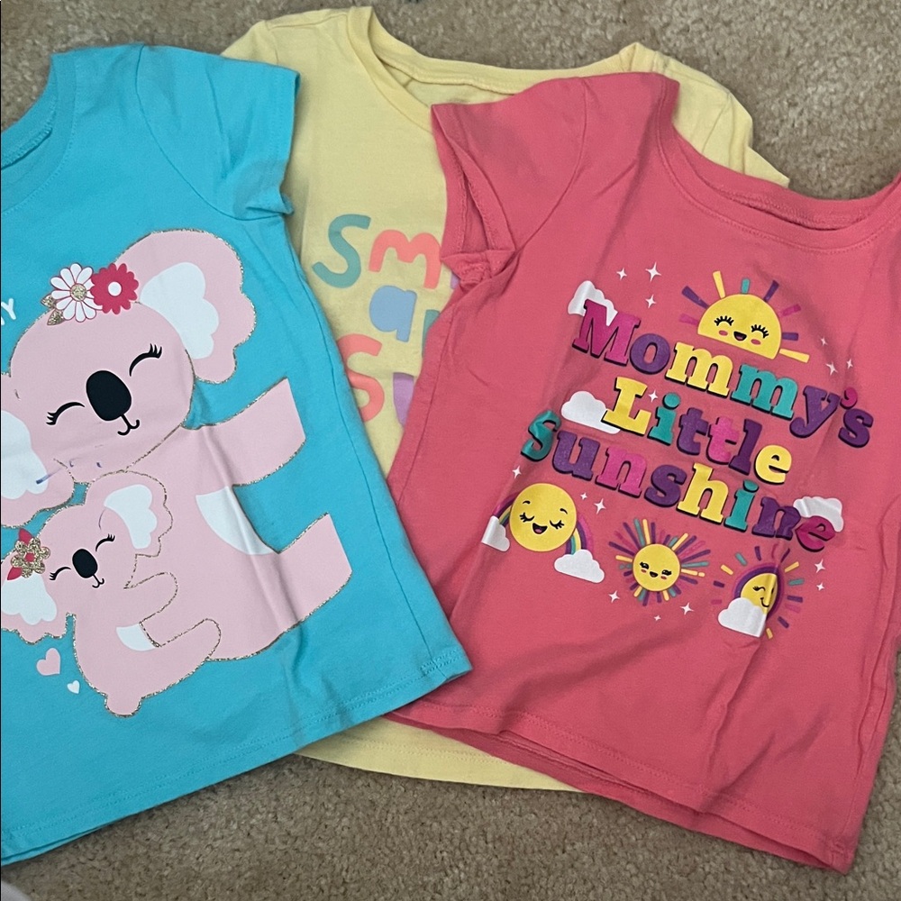 The Children's Place Teal Tee with Pink Koala Graphic